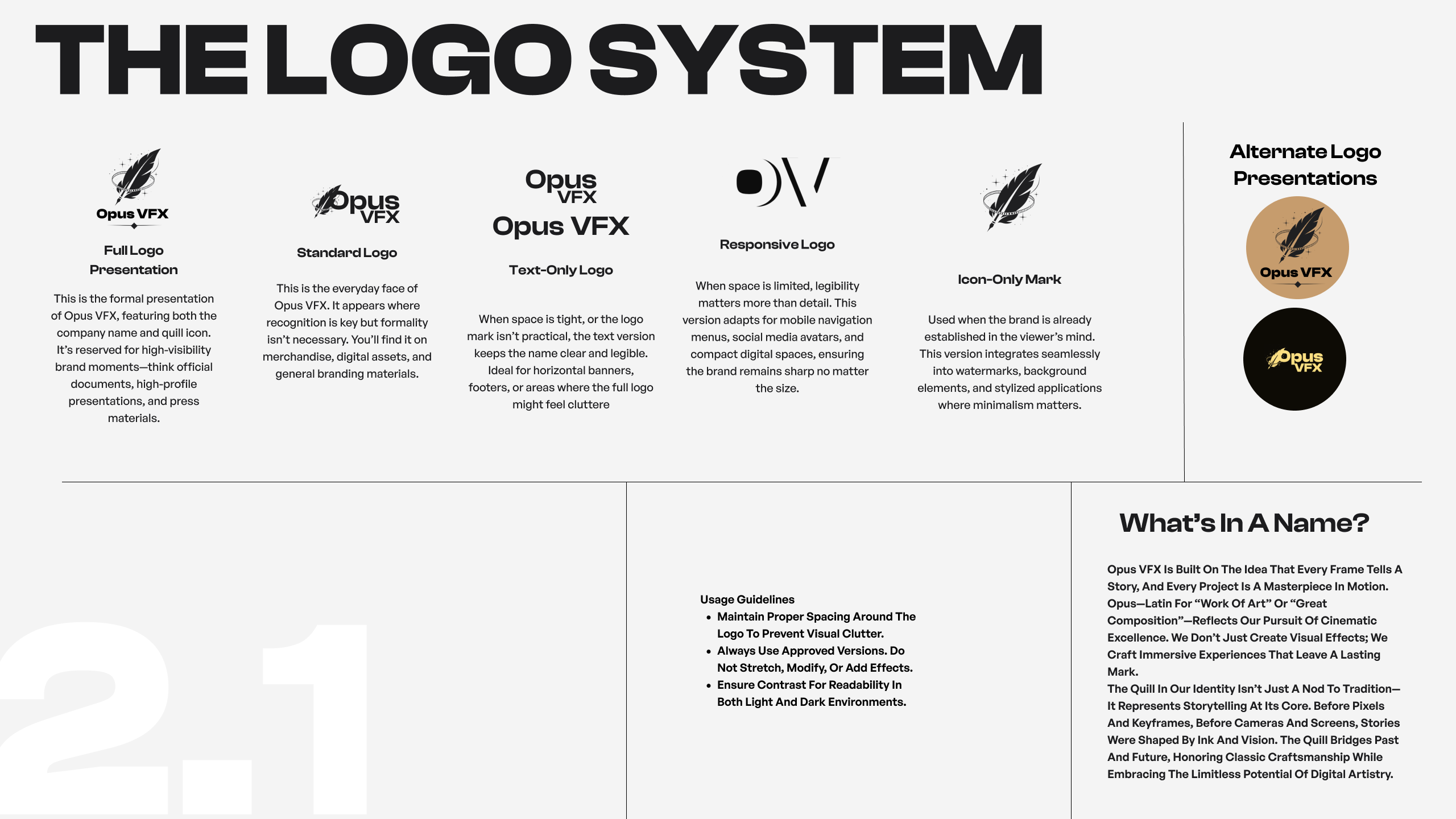 Opus VFX logo system in Figma and Adobe Effects